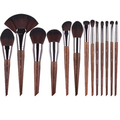 Wooden Handle Foundation Make Up Brushes Private Label Cosmetic Eyebrow Eyeshadow Brush Makeup Brush Sets