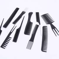 10pcs Set Black Hairdressing Comb Hair Cutting Combs Salon Styling Tools 10 styles Professional Brush Sets Kits